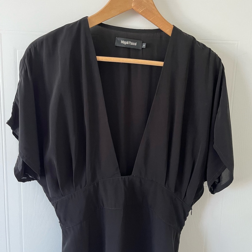 Magali Pascal 100% Silk Black Dress